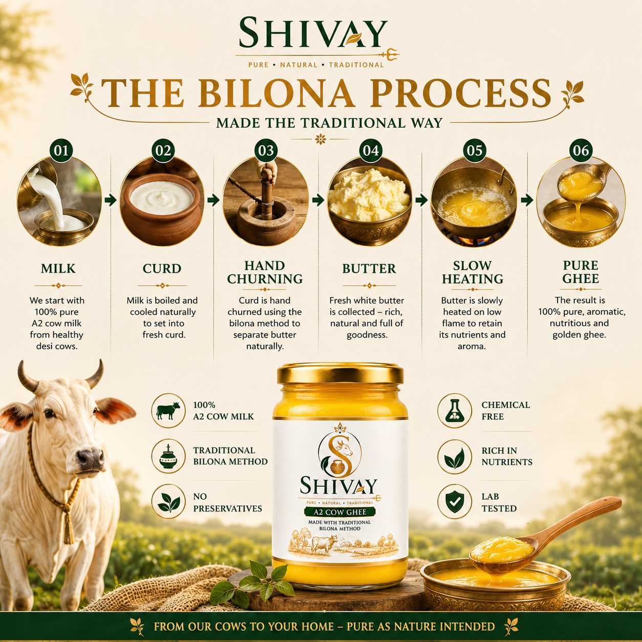 A2 Gir Cow Ghee 1Kg - Image 3